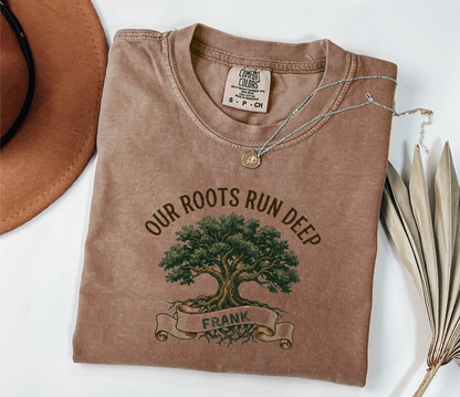 Our Roots Run Deep Shirt | Custom Family Reunion Name Tee | Vintage Oak Tree