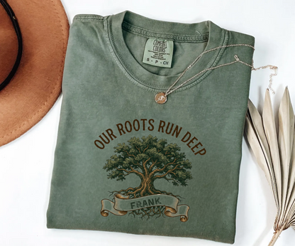 Our Roots Run Deep Shirt | Custom Family Reunion Name Tee | Vintage Oak Tree