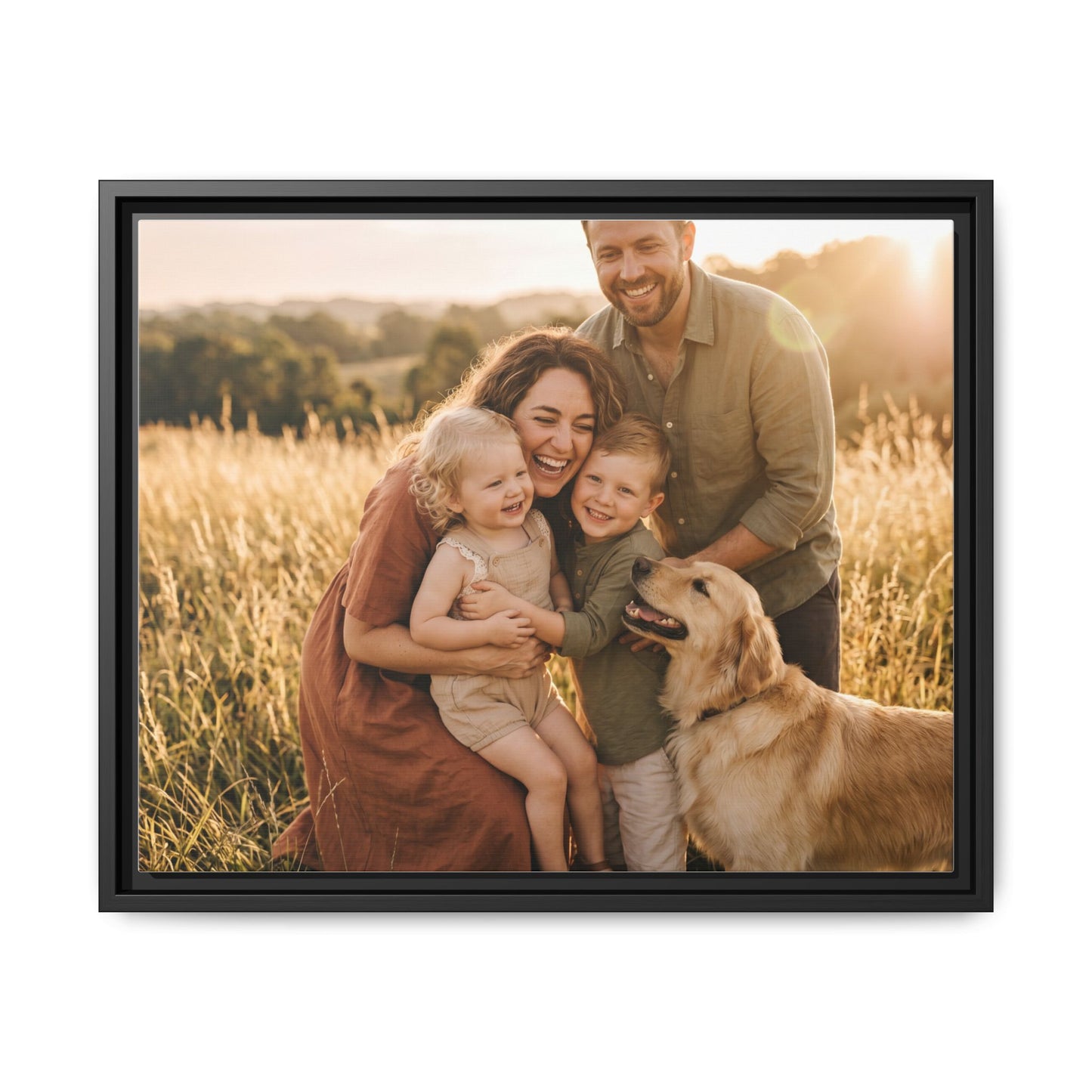 Custom Family Portrait Framed Canvas | Rootspaws