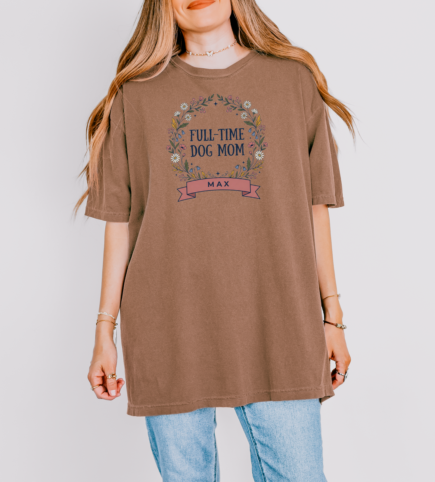Custom Dog Mom Shirt | Full Time Dog Mom Tee | Rootspaws