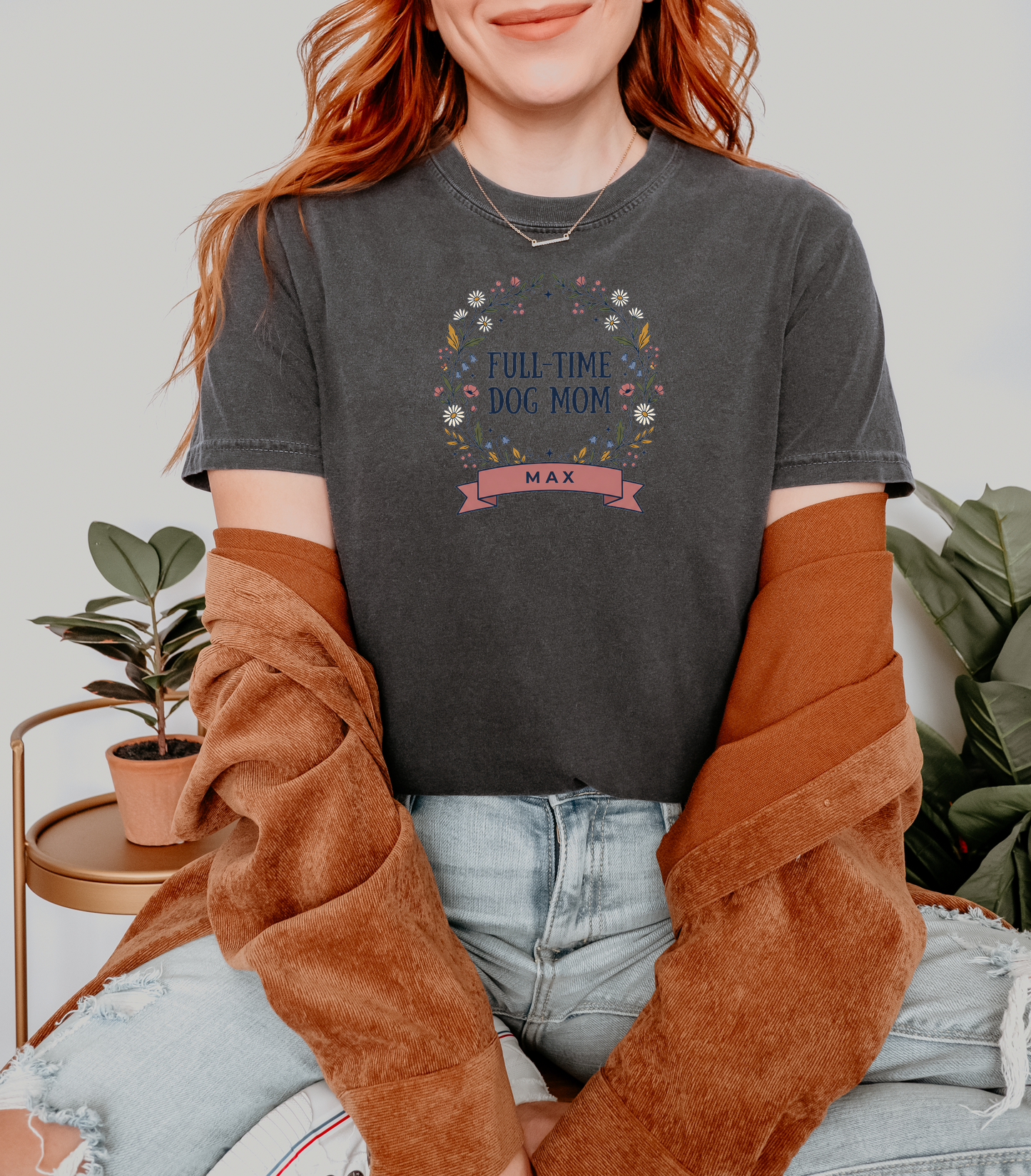 Custom Dog Mom Shirt | Full Time Dog Mom Tee | Rootspaws