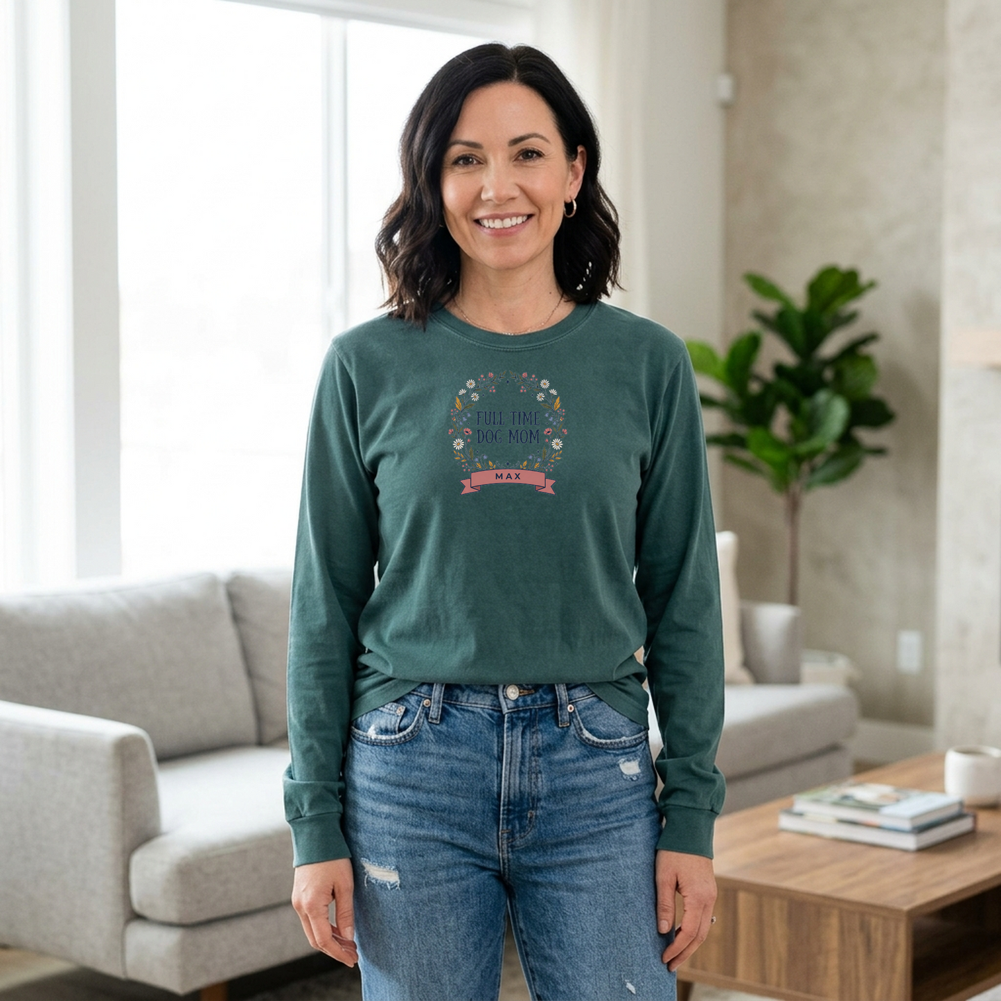 Custom Dog Mom Shirt | Full Time Dog Mom Tee | Rootspaws