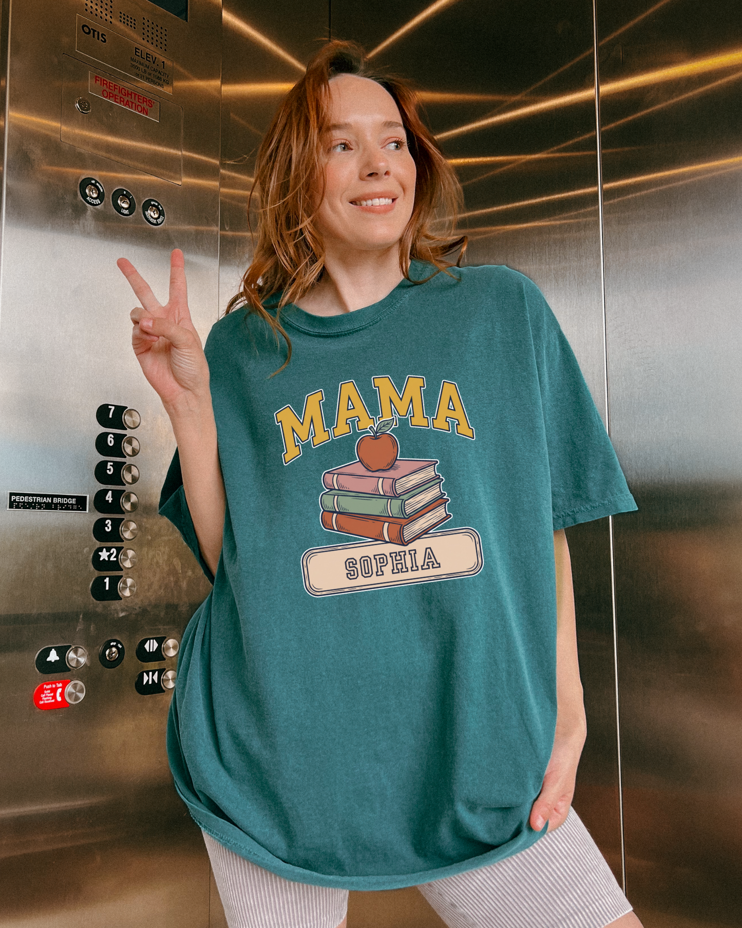 Custom Mama Book Stack Shirt | Comfort Colors | Rootspaws