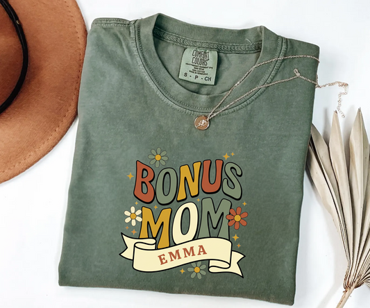 Custom Bonus Mom Retro Shirt | Personalized Gift | Rootspaws