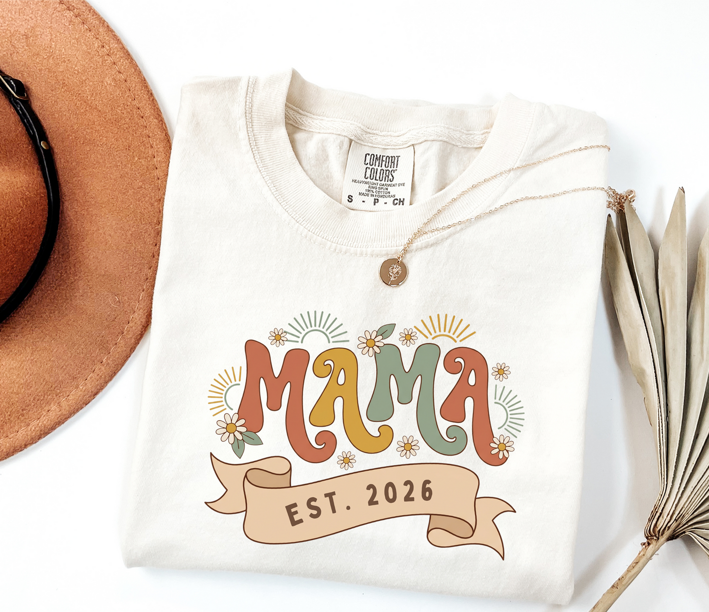 Retro Wavy Mama Est 2026 Shirt - Custom First Time Mom Gift Tee | Rootspaws