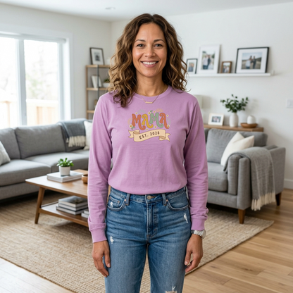 Retro Wavy Mama Est 2026 Shirt - Custom First Time Mom Gift Tee | Rootspaws