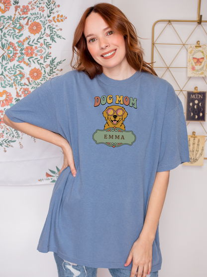 Personalized Fun Retro Dog Mom Shirt | Rootspaws