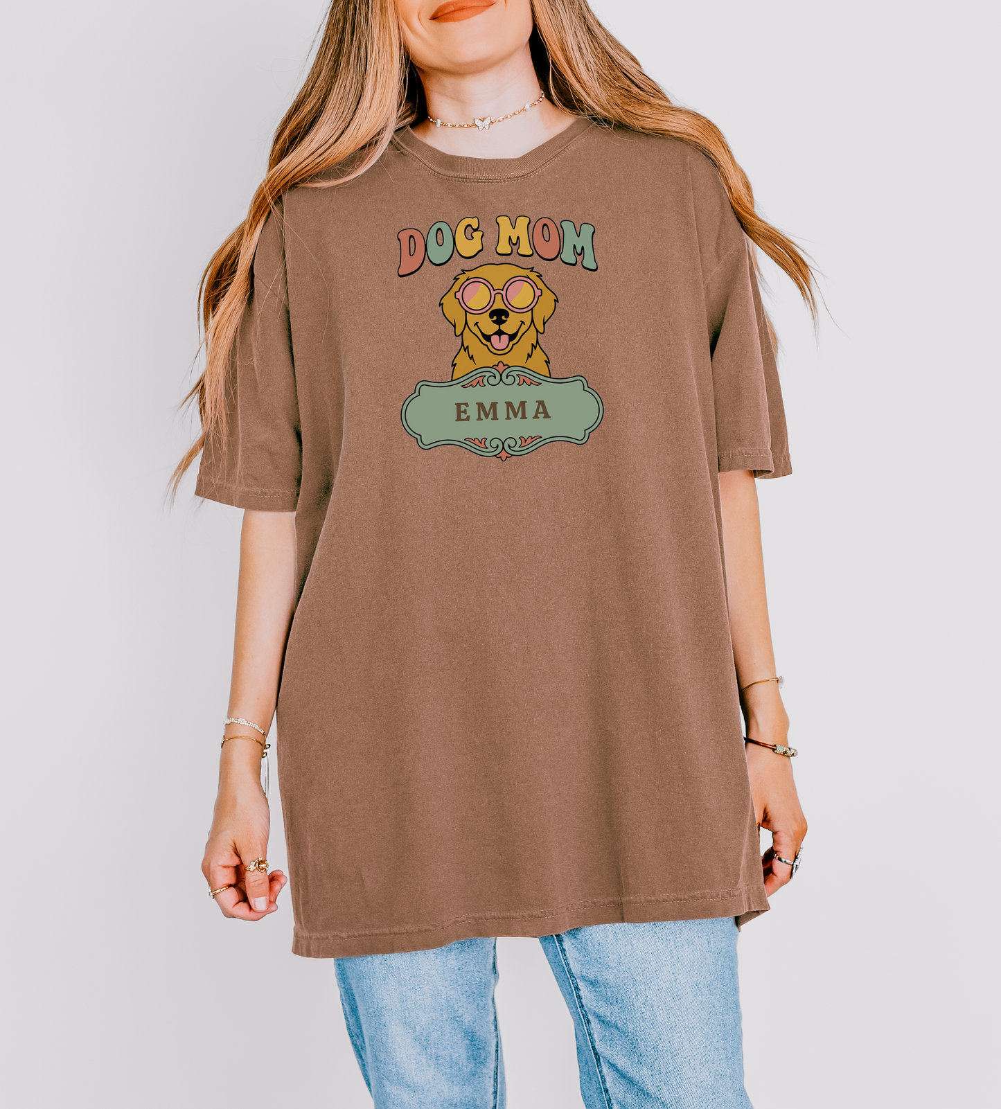 Personalized Fun Retro Dog Mom Shirt | Rootspaws