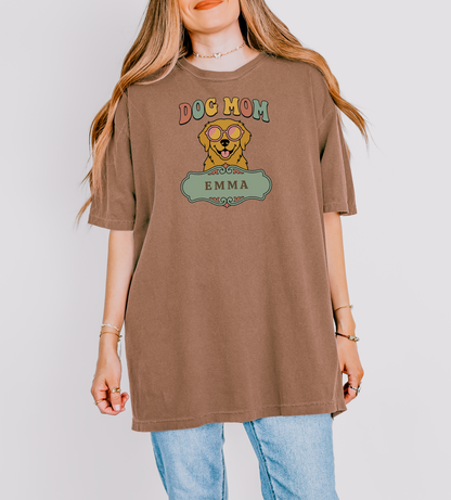 Personalized Fun Retro Dog Mom Shirt | Rootspaws