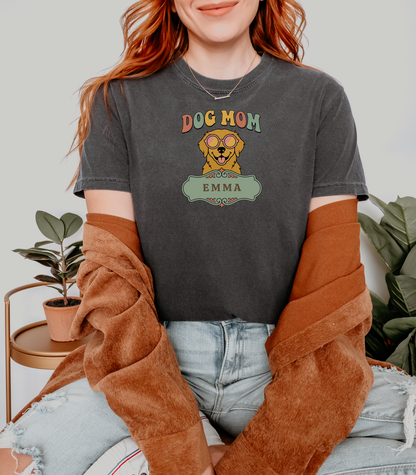 Personalized Fun Retro Dog Mom Shirt | Rootspaws
