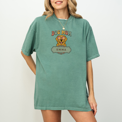 Personalized Fun Retro Dog Mom Shirt | Rootspaws