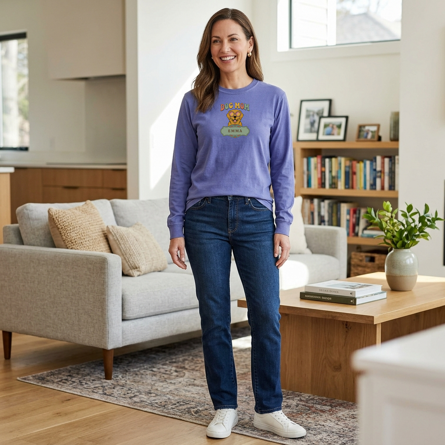 Personalized Fun Retro Dog Mom Shirt | Rootspaws