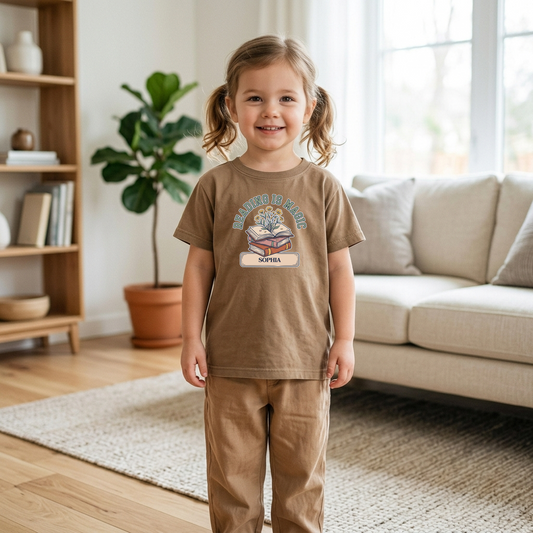 Custom Reading Is Magic T-Shirt | Personalized Library Book Tee