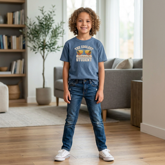 Custom The Coolest Student T-Shirt | Personalized Sunglasses Grade Tee