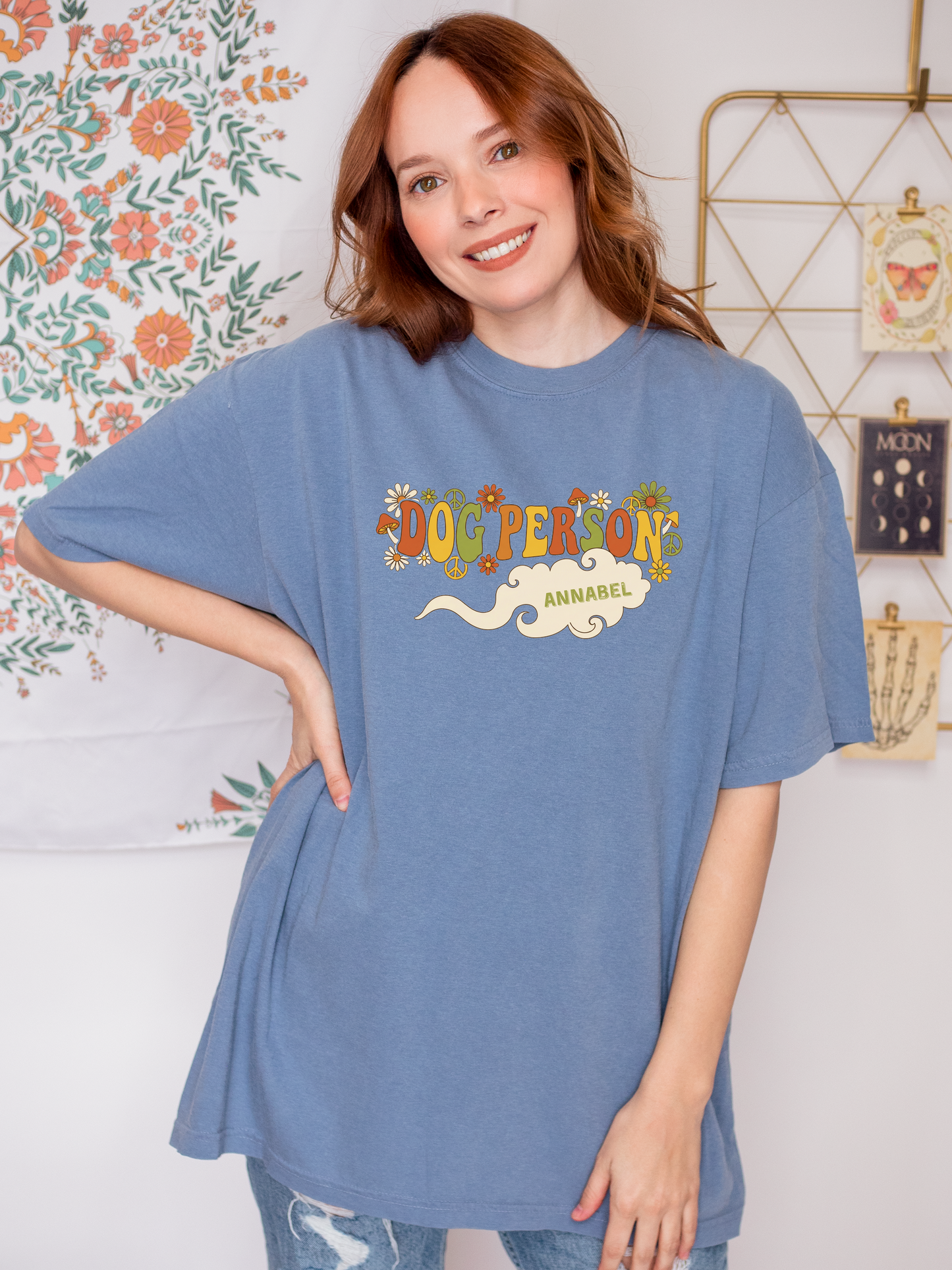 Dog Person Shirt | Groovy 60s Psychedelic Custom Name Tee | Vintage Hippie Style