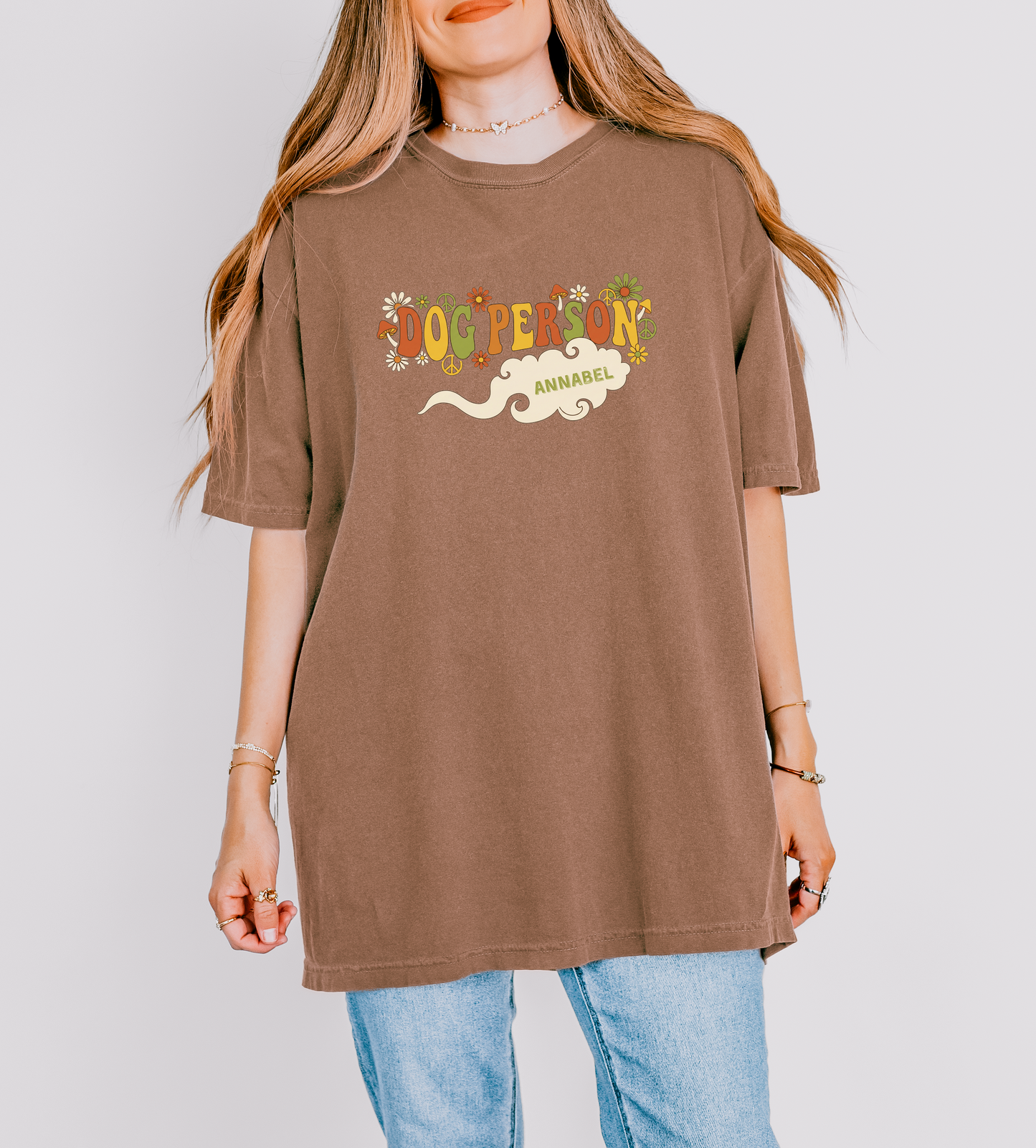 Dog Person Shirt | Groovy 60s Psychedelic Custom Name Tee | Vintage Hippie Style