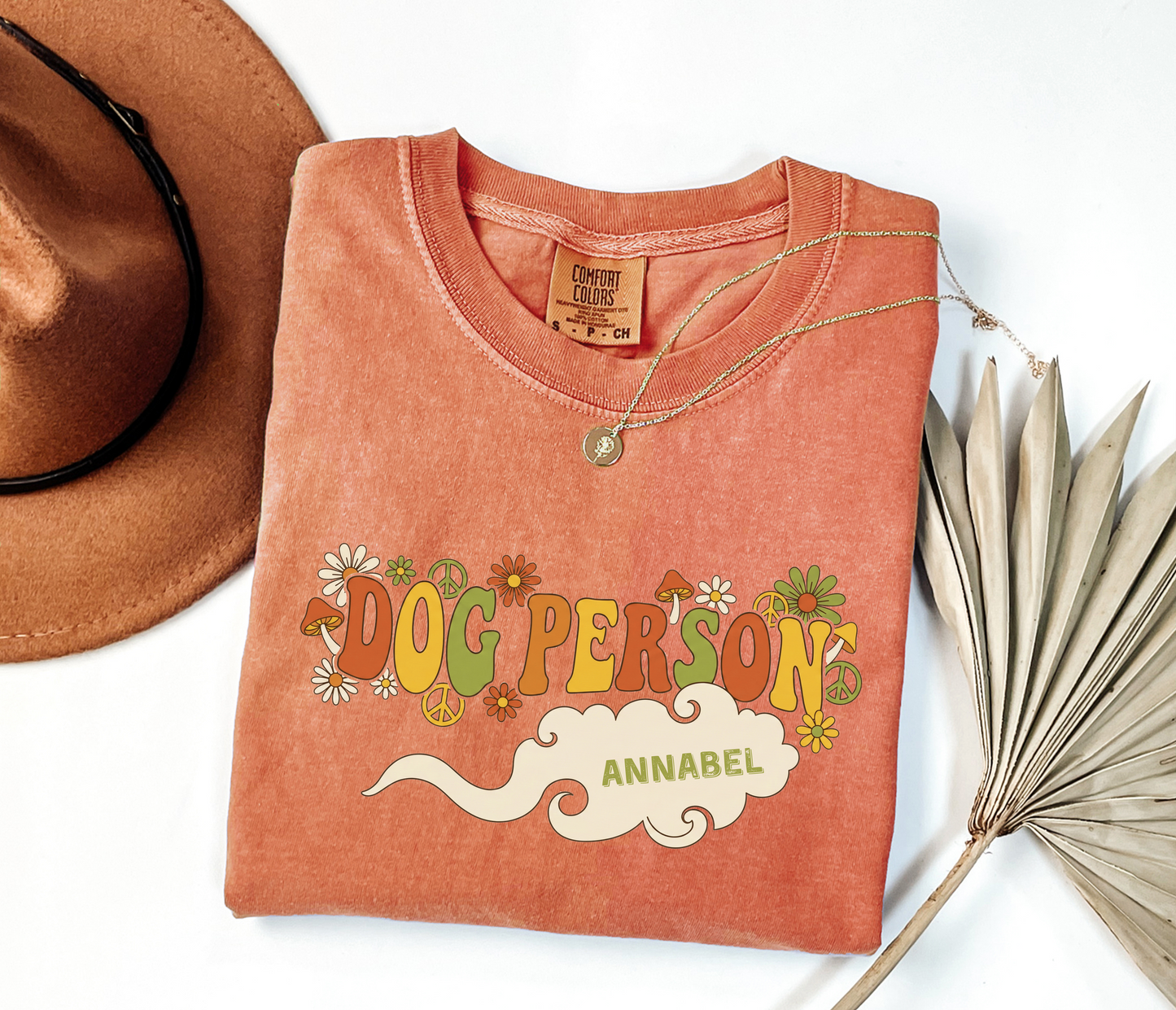 Dog Person Shirt | Groovy 60s Psychedelic Custom Name Tee | Vintage Hippie Style