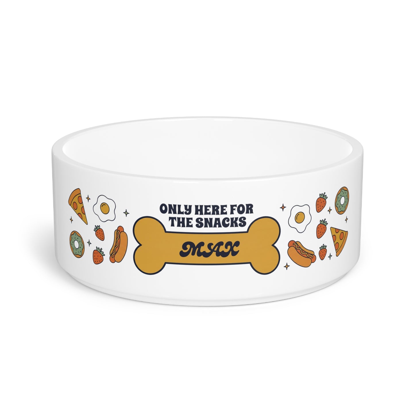 Funny Custom Dog Bowl | Only Here For The Snacks | Rootspaws
