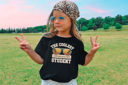 Custom The Coolest Student T-Shirt | Personalized Sunglasses Grade Tee